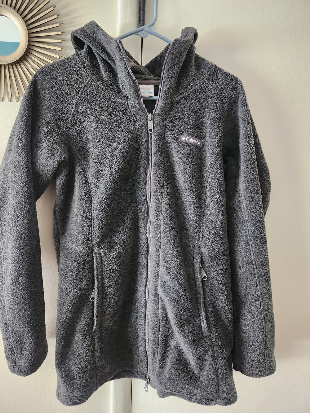 Columbia Youth Dark Gray Full-Zip Hooded Fleece Jacket